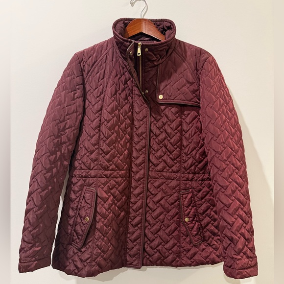 Cole Haan Quilted Maroon Puffer Jacket Size XL - Picture 1 of 6